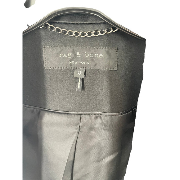 RAG & BONE NAVY WOOL BLEND BLAZER WITH SHOULDER DETAIL - Picture 9 of 11